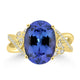 6.04ct Tanzanite Rings with 0.29tct Diamond set in 18K Yellow Gold