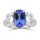 3.08ct Tanzanite Rings with 0.13tct Diamond set in 18K White Gold