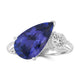 4.02ct Tanzanite Rings with 0.13tct Diamond set in 18K White Gold