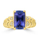 3.92ct Tanzanite Rings with 0.25tct Diamond set in 18K Yellow Gold