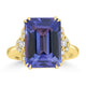 7.85ct Tanzanite Rings with 0.19tct Diamond set in 18K Yellow Gold