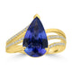 3.52ct Tanzanite Rings with 0.17tct Diamond set in 18K Yellow Gold