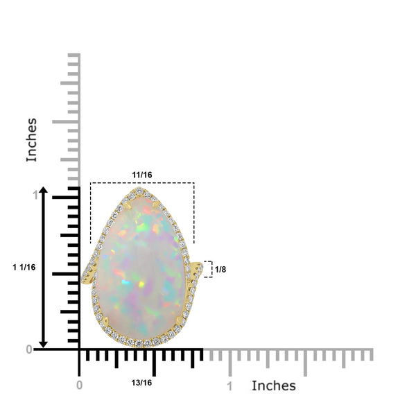 19.74ct Opal Rings with 0.57tct Diamond set in 18K Yellow Gold