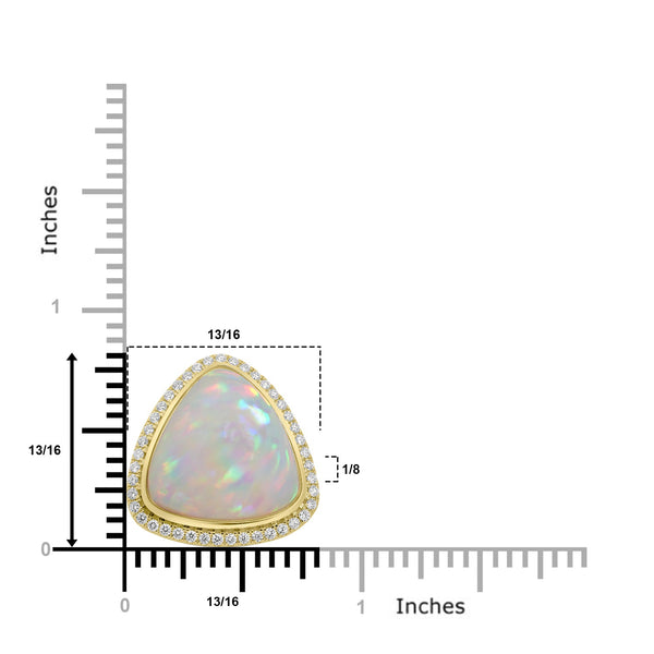 15.04ct Opal Rings with 0.37tct Diamond set in 18K Yellow Gold