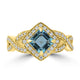 1.15ct Aquamarine Rings with 0.33tct Diamond set in 18K Yellow Gold