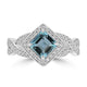 1.24ct Aquamarine Rings with 0.33tct Diamond set in 18K White Gold