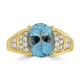 2.35ct Aquamarine Rings with 0.23tct Diamond set in 18K Yellow Gold