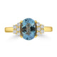 1.59ct Aquamarine Rings with 0.23tct Diamond set in 18K Yellow Gold