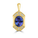 4.8ct Tanzanite Pendants with 0.24tct Diamond set in 18K Yellow Gold