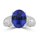 5.36ct Tanzanite Rings with 0.15tct Diamond set in 18K White Gold