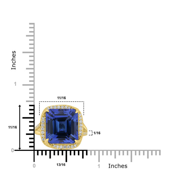 12.33ct Tanzanite Rings with 0.31tct Diamond set in 18K Yellow Gold