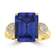 8.35ct Tanzanite Rings with 0.21tct Diamond set in 18K Yellow Gold