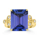 8.14ct Tanzanite Rings with 0.12tct Diamond set in 18K Yellow Gold