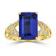 5.44ct Tanzanite Rings with 0.15tct Diamond set in 18K Yellow Gold