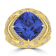 10.23ct Tanzanite Rings with 0.64tct Diamond set in 18K Yellow Gold