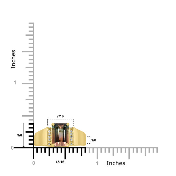 3.98ct Tourmaline Rings with 0.05tct Diamond set in 18K Yellow Gold
