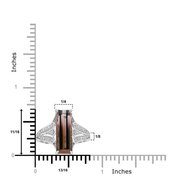3.89ct Tourmaline Rings with 0.15tct Diamond set in 18K White Gold