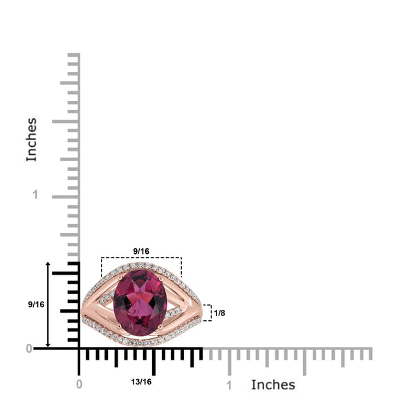 3.32ct Tourmaline Rings with 0.34tct Diamond set in 18K Rose Gold