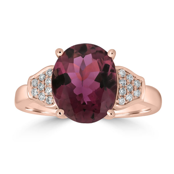 2.68ct Tourmaline Rings with 0.1tct Diamond set in 18K Rose Gold