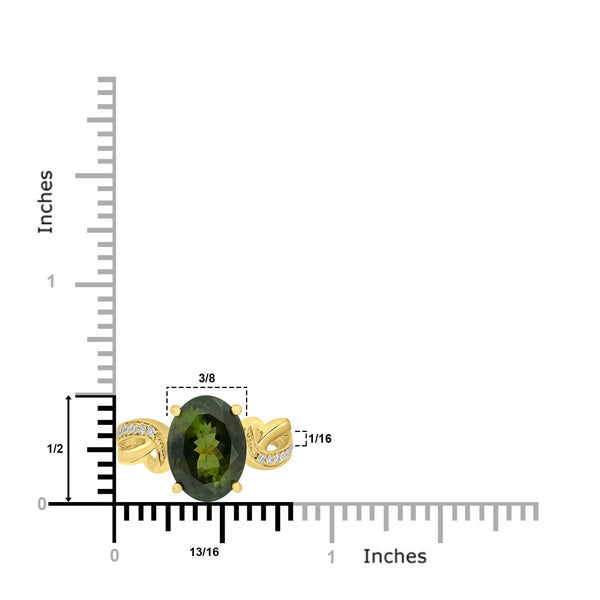 4.48ct Tourmaline Rings with 0.1tct Diamond set in 18K Yellow Gold