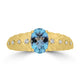 0.92ct Aquamarine Rings with 0.05tct Diamond set in 18K Yellow Gold