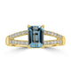 1.28ct Aquamarine Rings with 0.203tct Diamond set in 18K Yellow Gold