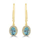 1.69ct Aquamarine Earrings with 0.2tct Diamond set in 18K Yellow Gold