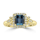 1.18ct Aquamarine Rings with 0.21tct Diamond set in 18K Yellow Gold