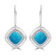 7.04ct Turquoise Earrings with 0.31tct Diamond set in 18K White Gold