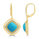 6.99ct Turquoise Earrings with 0.32tct Diamond set in 18K Yellow Gold