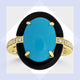 4.41ct Turquoise Rings with 0.12tct Diamond set in 18K Yellow Gold