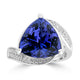 7.85ct Tanzanite Rings with 0.22tct Diamond set in 18K White Gold