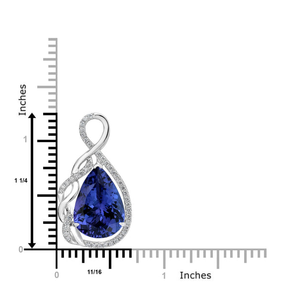 8.02ct Tanzanite Pendants with 0.23tct Diamond set in 18K White Gold