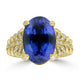 8.59ct Tanzanite Rings with 0.24tct Diamond set in 18K Yellow Gold