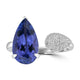 4.11ct Tanzanite Rings with 0.11tct Diamond set in 18K White Gold