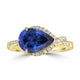 2.29ct Tanzanite Rings with 0.18tct Diamond set in 18K Yellow Gold