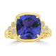 5.23ct Tanzanite Rings with 0.11tct Diamond set in 18K Yellow Gold