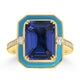 5.98ct Tanzanite Rings with 0.18
tct Diamond set in 18K Yellow Gold