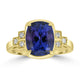 4.54ct Tanzanite Rings with 0.12tct Diamond set in 18K Yellow Gold