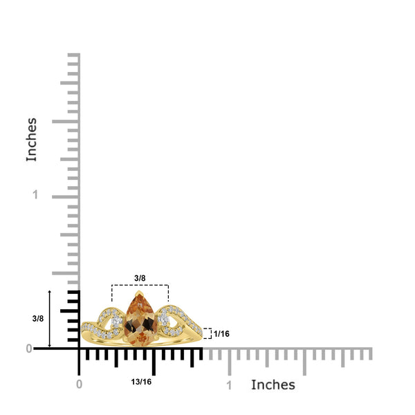 1.09ct Imperial Topaz Rings with 0.25tct Diamond set in 18K Yellow Gold