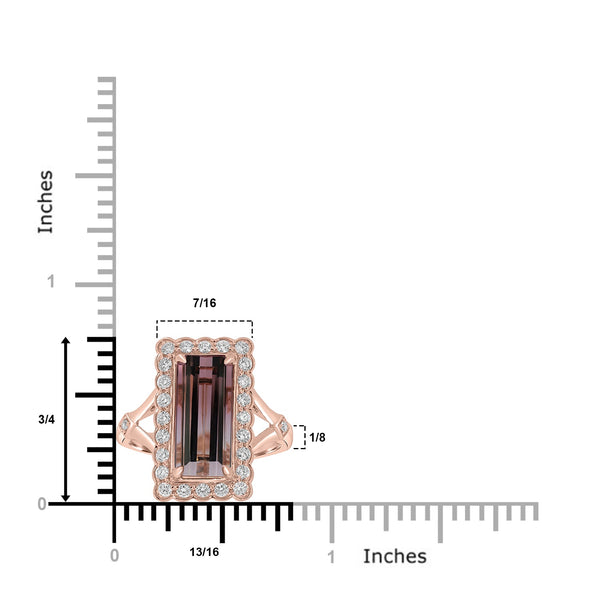 4.25ct Tourmaline Rings with 0.45tct Diamond set in 18K Rose Gold