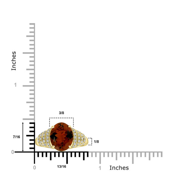 3.74ct Tourmaline Rings with 0.32tct Diamond set in 18K Yellow Gold