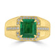 2.82ct Emerald Rings with 0.34tct Diamond set in 18K Yellow Gold