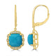 7.06ct Turquoise Earrings with 0.25tct Diamond set in 18K Yellow Gold