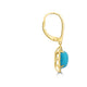 7.25ct Turquoise Earrings with 0.25tct Diamond set in 18K Yellow Gold