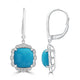 6.63ct Turquoise Earrings with 0.25tct Diamond set in 18K White Gold