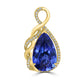 8.57ct Tanzanite Pendants with 0.2tct Diamond set in 18K Yellow Gold