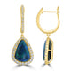 6.19ct Black Opal Earrings with 0.73tct Diamond set in 18K Yellow Gold