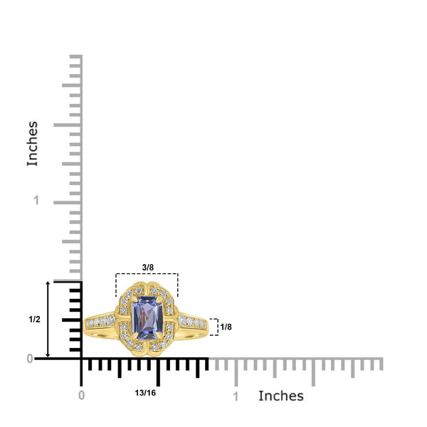 0.79ct Sapphire Rings with 0.25tct Diamond set in 18K Yellow Gold