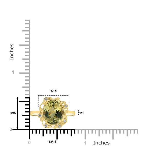 3.02ct Tourmaline Rings with 0.06tct Diamond set in 18K Yellow Gold